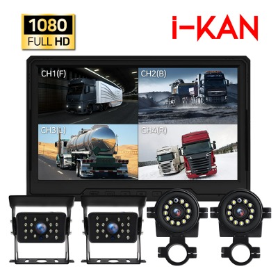 FHD 10인치 4채널 블랙박스 풀세트/카메라4개/터치스크린/화물차/대형차/전방 측방 후방카메라/K150-4
